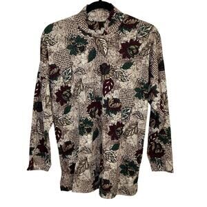 90s Vintage Mock Neck Top Women Small Retro Season Ticket USA